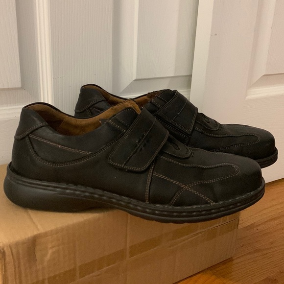 Josef Seibel men’s black leather casual Oxford shoes size 12 /45E
